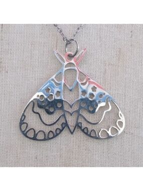 ❤️ 2/$20 Moth Stainless Steel Necklace NWT Handmade